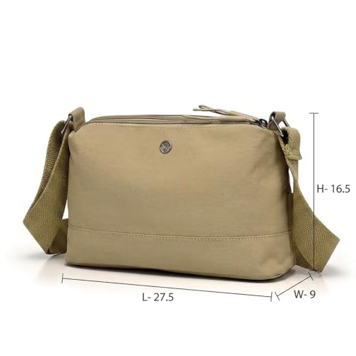 Image of WildHorn Nylon Sling Bag for Women | Lightweight Crossbody Shoulder Bag | 3 Zipper Pockets | Adjustable Strap | Travel, Office & Daily Use