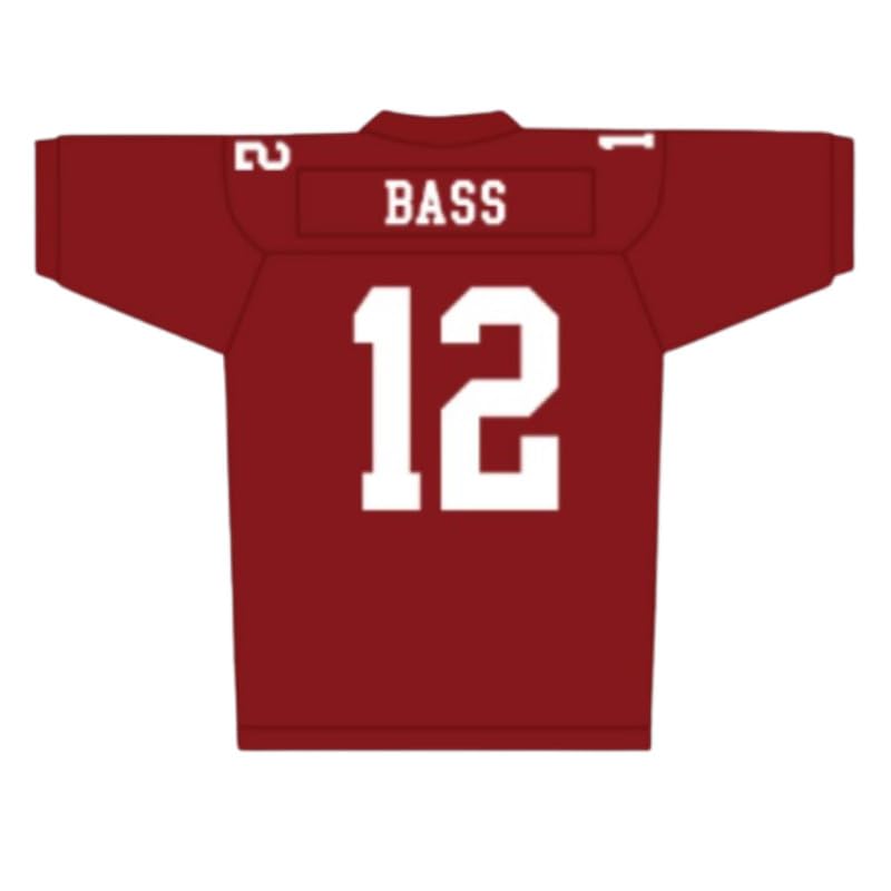 Kip Sunshine Bass 12 Williams High School Titans Football Jersey Red