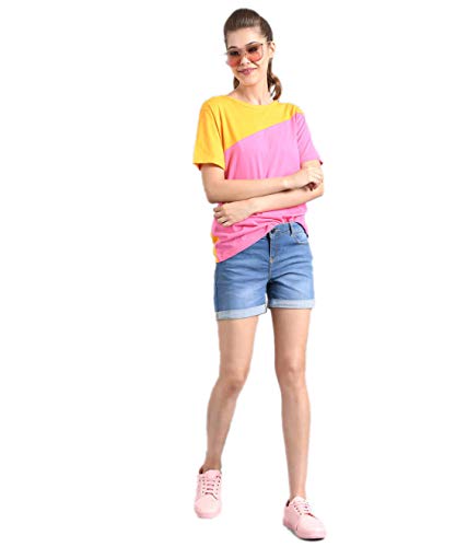 Image of KOTTY Women's Color Block Regular Fit T-Shirt