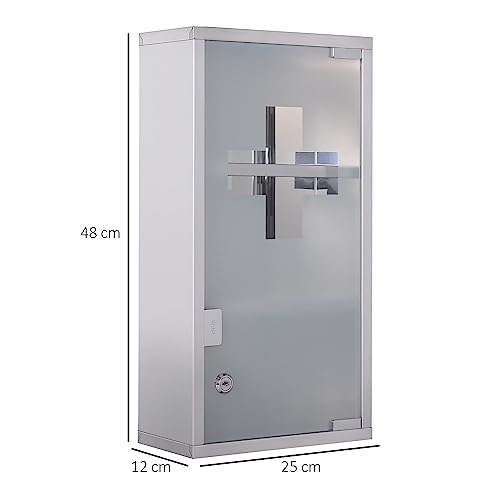Armoire à pharmacie robuste 3 compartiments en acier inoxydable durable - 4