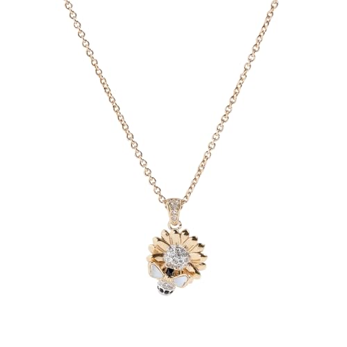 Alex and Ani Sunflower & Bee Pendant Necklace