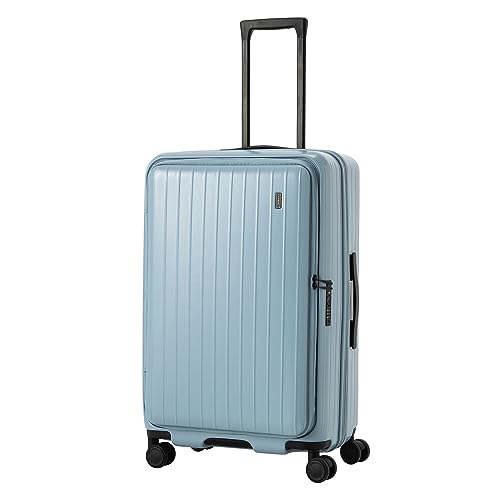 TIERRAL TOMARU スーツケース L フロントオープン ストッパー付 85L 5.2kg 無料預入 TSA (ブラック)