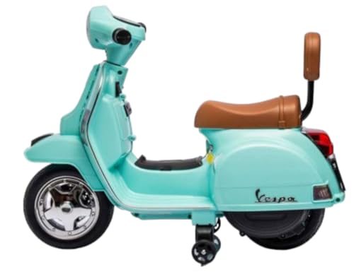 Vespa Elettrica per Bambini - Sicura e Divertente, Motocicletta Giocattolo con Acceleratore a Pedale, Luci e Suoni, Batteria Ricaricabile 6V e Caricabatteria Incluso, Funzione Avanti/Indietro (Verde)