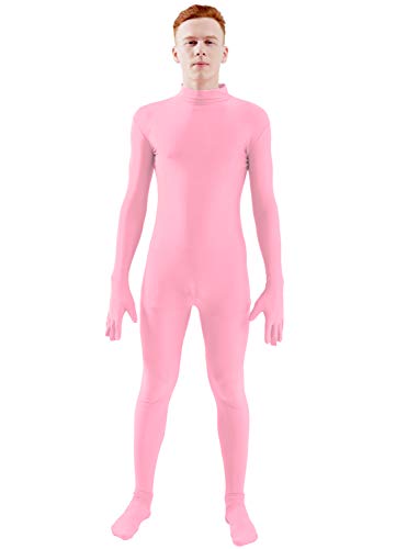 Image of Ensnovo Mens Mock Neck Full Body Unitard Spandex Zentai Suits Costumes