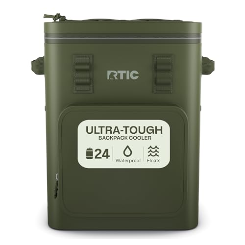 RTIC 24 Can Ultra-Tough Backpack Cooler Waterproof, Olive