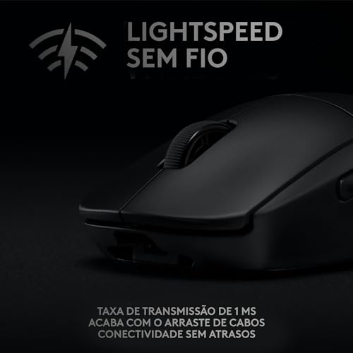 Mouse Gamer Sem Fio Logitech G PRO Wireless com Tecnologia LIGHTSPEED, RGB LIGHTSYNC, Design Ambidestro, 8 Botões Programáveis, Sensor HERO 25K e Bateria Recarregável - Compatível com... glide