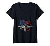 Photo Gallery donna patriotic fighter jet red white blue usa flag 4 luglio maglietta con collo a v Photo Gallery donna patriotic fighter jet red white blue usa flag 4 luglio maglietta con collo a v