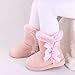 Moceen Baby Girls Winter Boots Toddler Kid Fashion Bow Fur Lined Lightweight Warm Snow Boots for Everyday Wear Size 12 Little Kid 8205 Pink