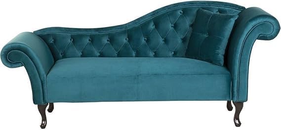 Image of Velvet Modern Chesterfield Chaise Lounge Couch 188 X 61 X 76 for Your Loving Space, (Coffe Brown, Standard)