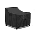 PureFit Outdoor Chair Covers Waterproof Patio Furniture Lawn Chair Covers for Outdoor Furniture with Air Vent and Padded Handles, Fits up to 32W x 37D x 36H Inches, Black
