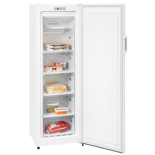 Exquisit® Congelador Vertical, 194L, Clase E, Color Blanco, 1 Puerta, 5 Cestos, Estante de...