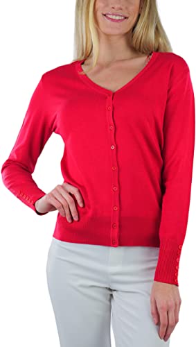 Image of ToBeInStyle Women's Long Sleeve Button Down V-Neck Cardigan