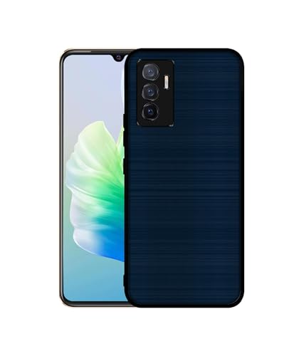 Image of Blue Line Design Premium 2D Printed Metal Back Case Cover for Vivo V23E 5G / Y75 4G