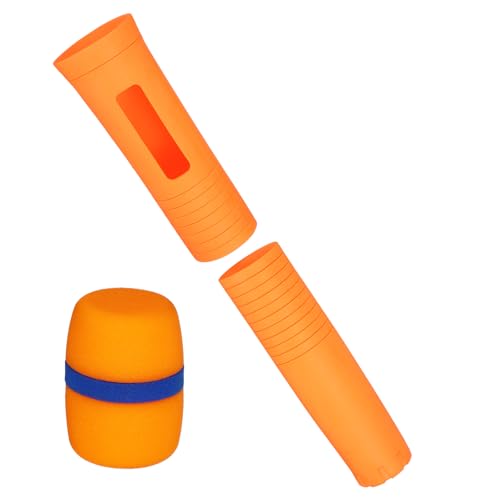Manchon silicone pour micro sans fil orange avec mousse de protection de 4,9 x 14,9 cm