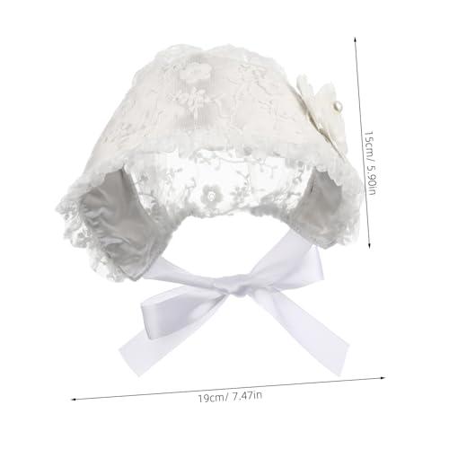 BESPORTBLE Lace Bonnet for Newborn Years Adjustable White Hat Comfortable Fit for Outings Photos and Daily Wear2