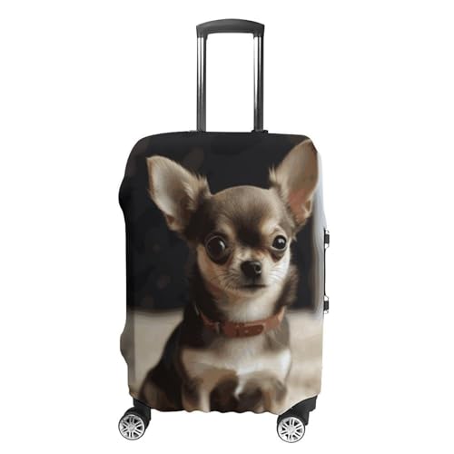Cute Chihuahua Luggage Cover, Washable Elastic Suitcase Cover Protector Fit 18-32 Inch Luggage