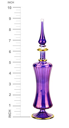 NileCart 9 in. Egyptian Perfume Bottle large size. Violet handmade in Egypt For your perfume, essential oils, Egyptian decoration or party table centerpiece - image 3