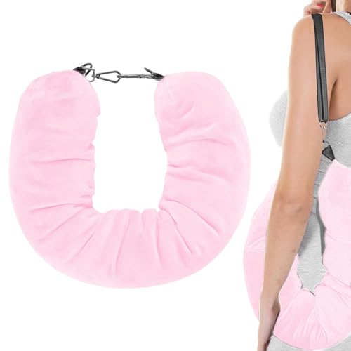 Qkbuza Almohada de Viaje rellenable, de Almacenamiento para Almohada de Cuello de Viaje | Funda de Almohada de Viaje de Terciopelo Rellenable para el Cuello,de Almacenamiento Multifuncional portátil