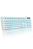 Titorion Teclado Gamer Semi Mecânico USB RGB Compatível com PC Computador Videogame Cor Branco e Preto TE001