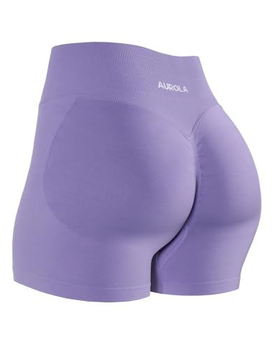 Image of AUROLA Influence Workout Shorts for Women,2.5 3.5 4.5 5.5 6.5 No Roll Up Squat Proof Scrunch Seamless Compression Gym Short