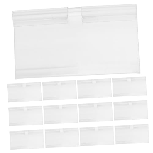 Veemoon Efficient Display Stand 50pcs Plastic Rack Labels Clips Shelf Tag Holders 7.5x4.2cm for Supermarket