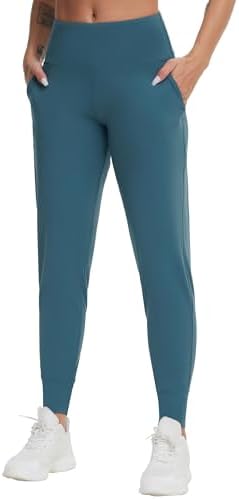 THE GYM PEOPLE Damen High Waist Jogginghose Stretch Leichte Sporthose | Tapered-Leg, 2 Taschen, Bauchkontrolle, Weiches, 4-Wege-Stretch, Atmungsaktiv, Laufhose Yoga Gym Fitness Wan