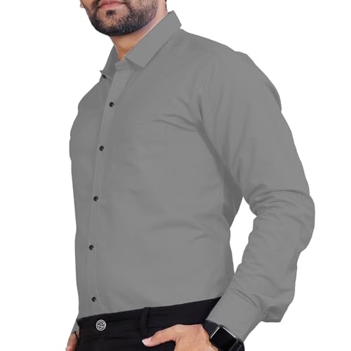 Image of Univibe Men's Slim Fit Full Sleeve Spread Collar Cotton Blend Shirt for Men and Boys