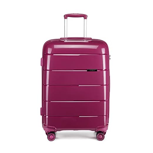 Kono Maleta de Viaje Rígida 4 Ruedas Trolley Grande de Polipropileno. Cómoda Resistente y Ligera,Cerradura TSA (Púrpura, L (74cm - 105L))