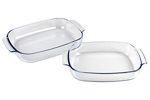 Set De 2 Fuentes Ovaladas De Borosilicato Modelo Baritina I Capacidad 2700 Ml - 3800 Ml En Oferta Cofan Set De 2 Fuentes Ovaladas Modelo Baritina | Fabricadas En Vidrio Borosilicato I Capacidad 2700 Ml - 3800 Ml