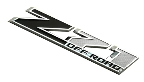 Image of 2pcs New Big Z71 Off Road Emblems 10 inch Badge Compatible with 2009-2018 Colorado Tahoe Silverado Sierra Suburban 2500Hd 3500Hd Offroad (Chrome Black)