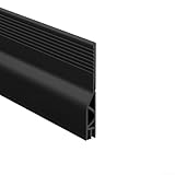 Honseadek Türdichtungsstreifen, Selbstzugstopper, Silikon-Wetterabisolierung für Innen- und Außenbereich, Holzglas, Schiebetüren, Wind-, Staubschutz, 1 m (schwarz)