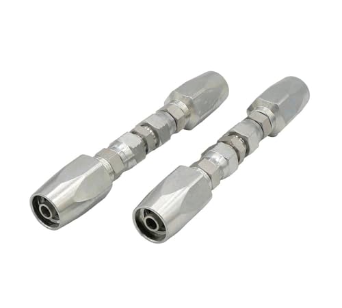 Image of Mytee Products 2Pcs Hydraulic Hose Field Repair Kits 3 /8 inch Steel Female JIC w /Adapter - Reusable Hydraulic Fittings for Wire Hydraulic Hose Compatible w / R2, R16, R17, R19-3 /8 inch Inner Diameter