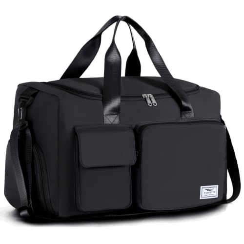 Image of FIORETTO Women's Gym Duffle Bag with Shoes Compartment, 30L Capacity, Ideal for Travel, Gym, Sports, Duffel, Weekender