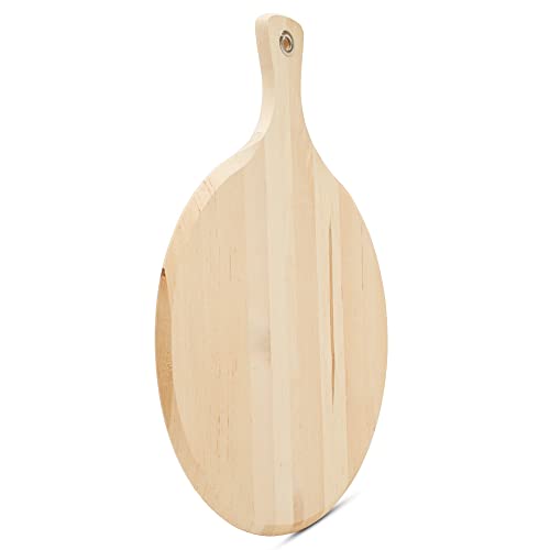 Tabla de Cortar Redonda de Madera de 16 pulgadas con Mango, para Servir y Decoración del Hogar, por Woodpeckers miniatura 3