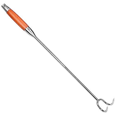 Mikinona Grill Flipper Hook Stainless Steel BBQ Meat Hook for Pork Chicken Roast