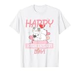 coppia innamorate di un simpatico gatto meow, dimostrazione d'amore, san valentino maglietta