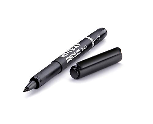 Penne Hi-Text 740 Medium Nero - Confezione Da 12, Tratto 2mm, Inchiostro Intenso E Brillante
