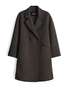 OPUS Damen Mantel | HAVILDA Doppelreiher aus Double Wollmix Midnight Brown, 38