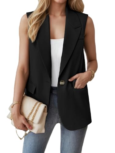 Women's Sleeveless Vest Tops Fully-Lined Fashion Lightweight open front Casual Work Office Blazers3