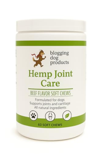 Dog Joint Supplement – Glucosamine, Hemp, MSM & Turmeric for Dogs – Hip & Joint Relief Soft Chews, 60-Count by Blogging Dog Products