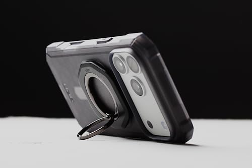 Image of Urban Armor Gear UAG Magnetic Phone Ring Stand LT, Compatible with Magnetic Magnet, Removable Metal Finger Ring Grip & 360 Rotation Adjustable Kickstand for iPhone 17 /16, Galaxy S26 /S25 /S24 - Black
