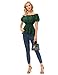 Renaissance Shirt Women Peasant Blouses for Women Corset Tops Dark Green M