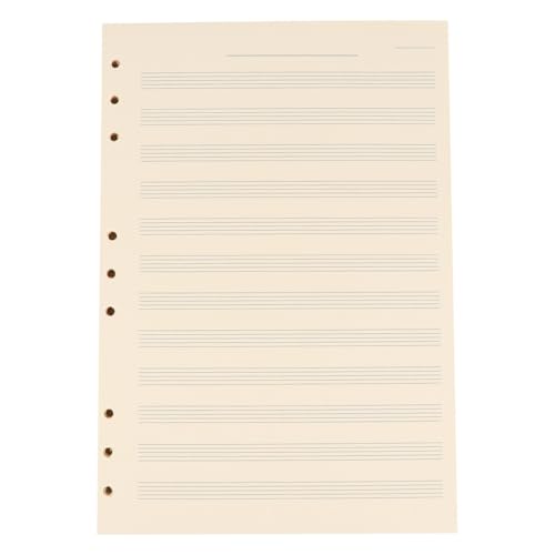 Cuaderno de música con 100 hojas de papel manuscrito blanco y 12 líneas