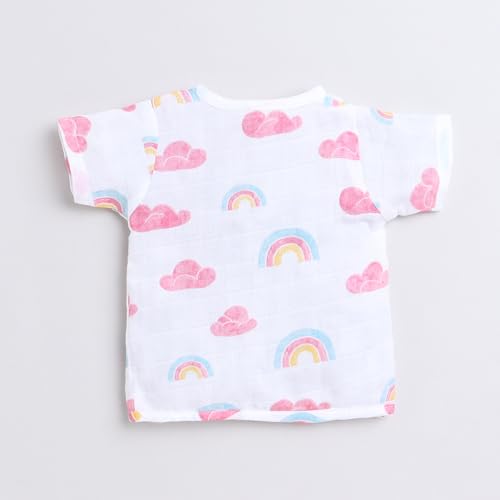 Image of POLKA TOTS Baby Boys & Girls Cotton Muslin Jabla Vest - Half Sleeve, Front Open, Soft & Breathable, Pack of 3 (1-3 M)