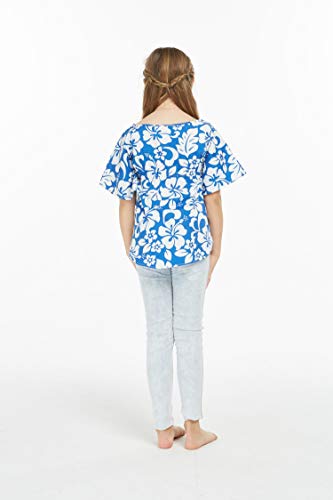 Image of Hawaii Hangover Family Matching Clothes, Classic Vintage Hibiscus Blue | Family matching Hawaiian outfits, Classic Vintage Hibiscus Blue, 100% cotton, machine washable, tropical floral print, luaus