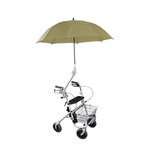 Rollatorschirm Regenschirm Sonnenschirm Schirm inkl. Befestigung beige