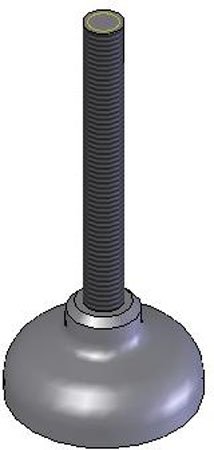 3.94 dia., 3/4-10 thds., 7.34 Lg., 3300 Lbs max load, Sunnex Leveling Mount w/Overall Hygienic (1 Each)