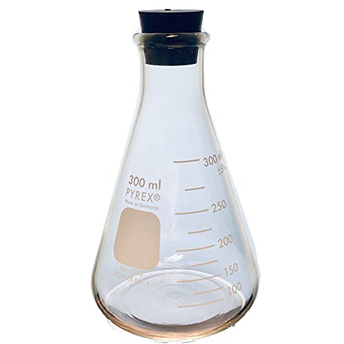 Flasque Erlenmeyer Pyrex 4980 récipient conique de 300ml obturé