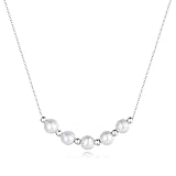 [Stjarna] 本真珠 ネックレス レディース ホワイト 淡水パール 6-7mm 14Kゴールド 手作りネックレス 45cm調整可能 NP11Y