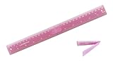 LADYBEE7LES Innovative Design Folding Ruler Pack/1, unfolds to a Length of 30cm (12"), When Folded, it conveniently Reduces to a Compact Size of 15cm(6 "), Pink Ruler 12", Portable and Easy to Carry
